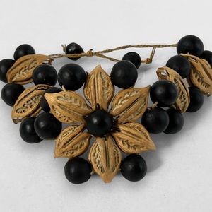 Brazil Cat's Claw Seed Bracelet Black Beaded Adjustable Boho Artisan Jewelry